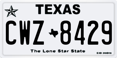 TX license plate CWZ8429