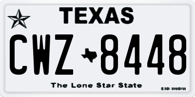 TX license plate CWZ8448