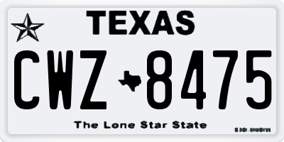 TX license plate CWZ8475