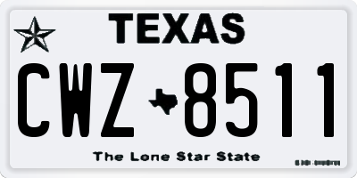 TX license plate CWZ8511