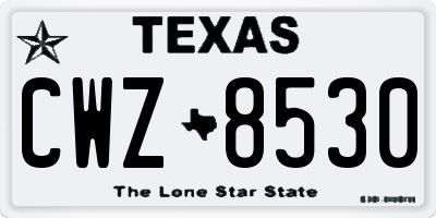 TX license plate CWZ8530