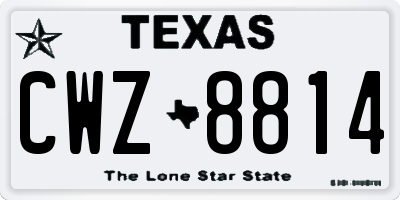 TX license plate CWZ8814