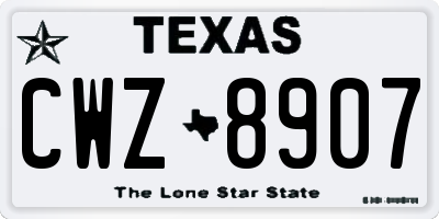 TX license plate CWZ8907