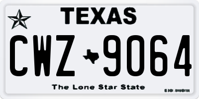 TX license plate CWZ9064