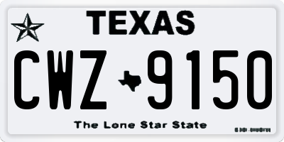TX license plate CWZ9150