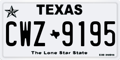TX license plate CWZ9195