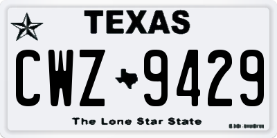 TX license plate CWZ9429