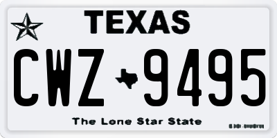 TX license plate CWZ9495