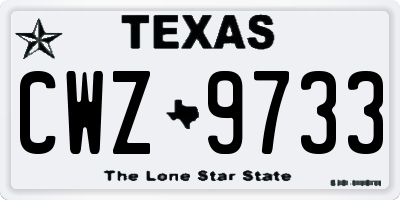 TX license plate CWZ9733