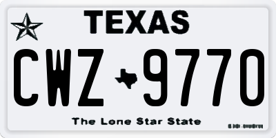 TX license plate CWZ9770