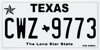 TX license plate CWZ9773