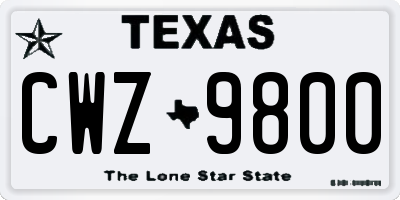 TX license plate CWZ9800