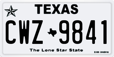 TX license plate CWZ9841