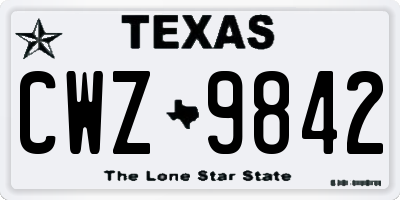 TX license plate CWZ9842