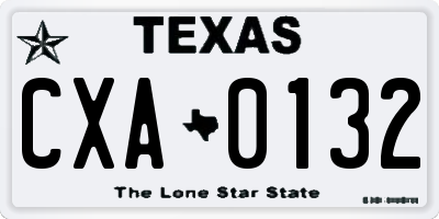TX license plate CXA0132