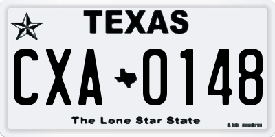 TX license plate CXA0148