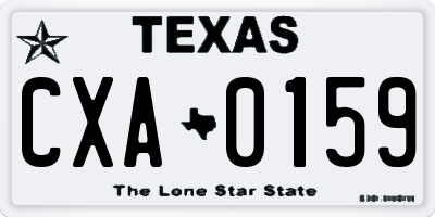 TX license plate CXA0159