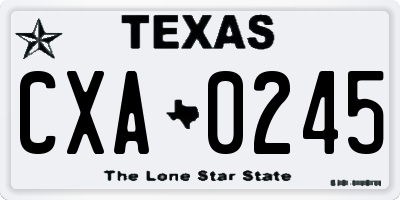 TX license plate CXA0245