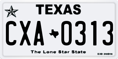 TX license plate CXA0313
