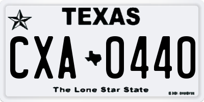 TX license plate CXA0440