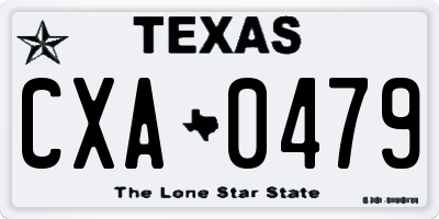 TX license plate CXA0479