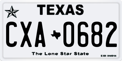 TX license plate CXA0682