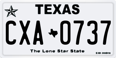 TX license plate CXA0737