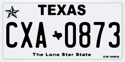 TX license plate CXA0873