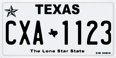 TX license plate CXA1123