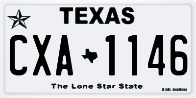 TX license plate CXA1146