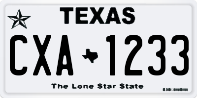 TX license plate CXA1233