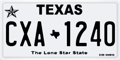 TX license plate CXA1240
