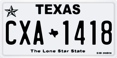 TX license plate CXA1418