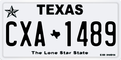 TX license plate CXA1489