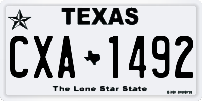 TX license plate CXA1492