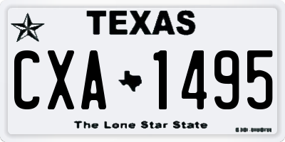 TX license plate CXA1495