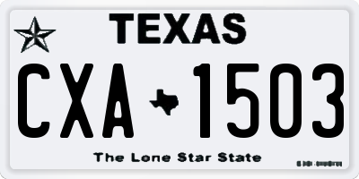 TX license plate CXA1503