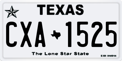 TX license plate CXA1525