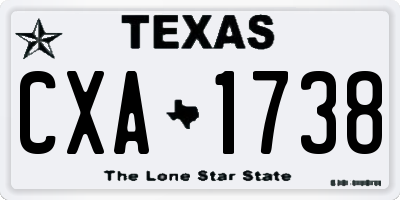 TX license plate CXA1738