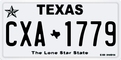 TX license plate CXA1779