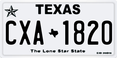 TX license plate CXA1820
