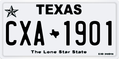 TX license plate CXA1901