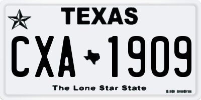 TX license plate CXA1909