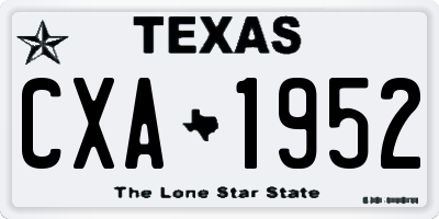 TX license plate CXA1952
