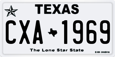 TX license plate CXA1969