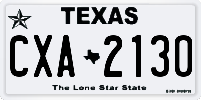 TX license plate CXA2130