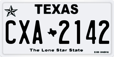 TX license plate CXA2142