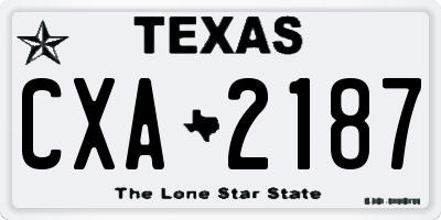TX license plate CXA2187