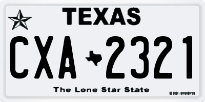 TX license plate CXA2321