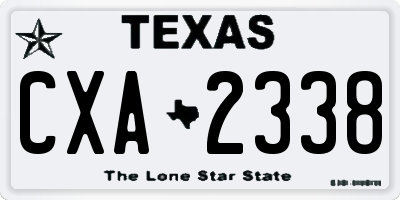 TX license plate CXA2338